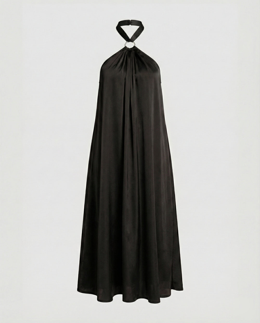 Damen Satin Midikleid mit Rückenausschnitt