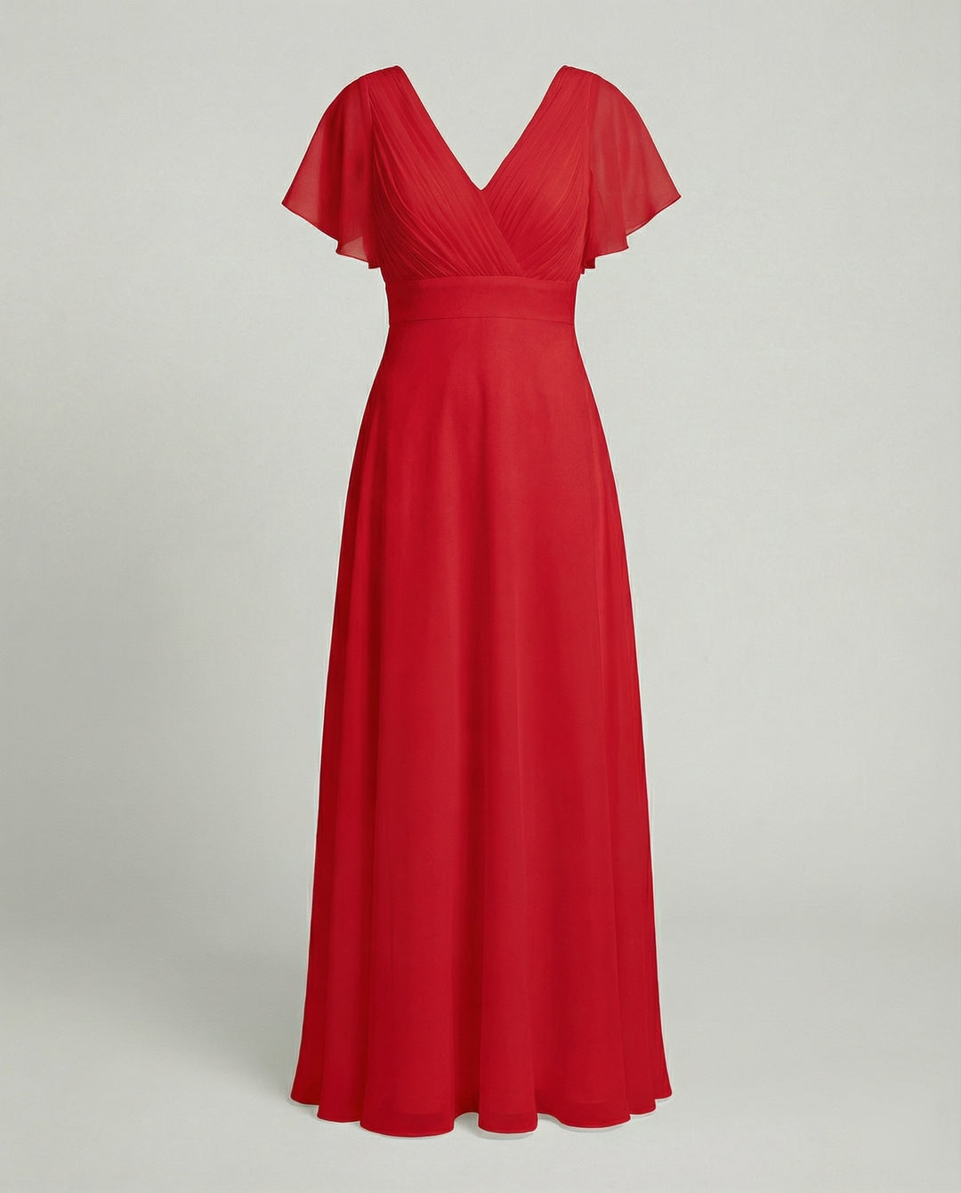 Damen Maxikleid Chiffon elegant plissiert