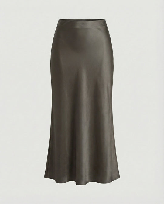 Damen Longskirt aus glattem Satin von R&B