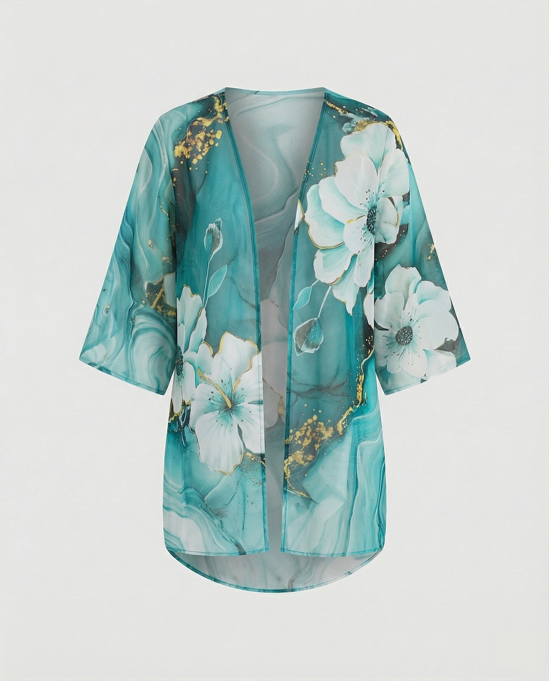 Offener Kimono Damen Floral