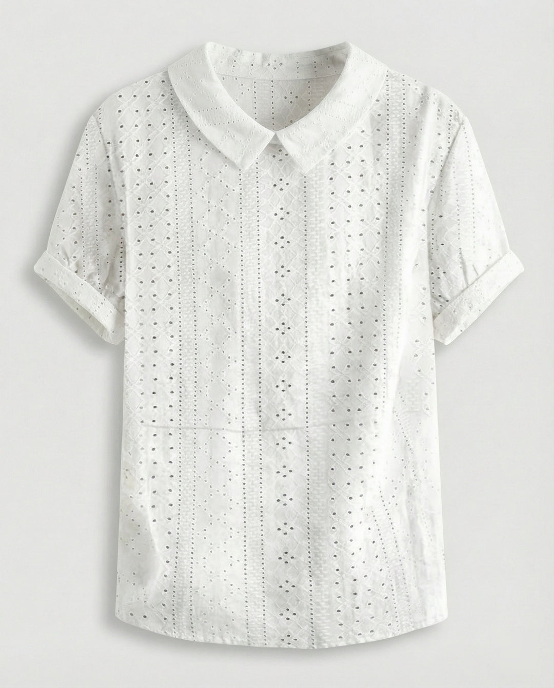 Damen Bluse Leinen Peter Pan Kragen
