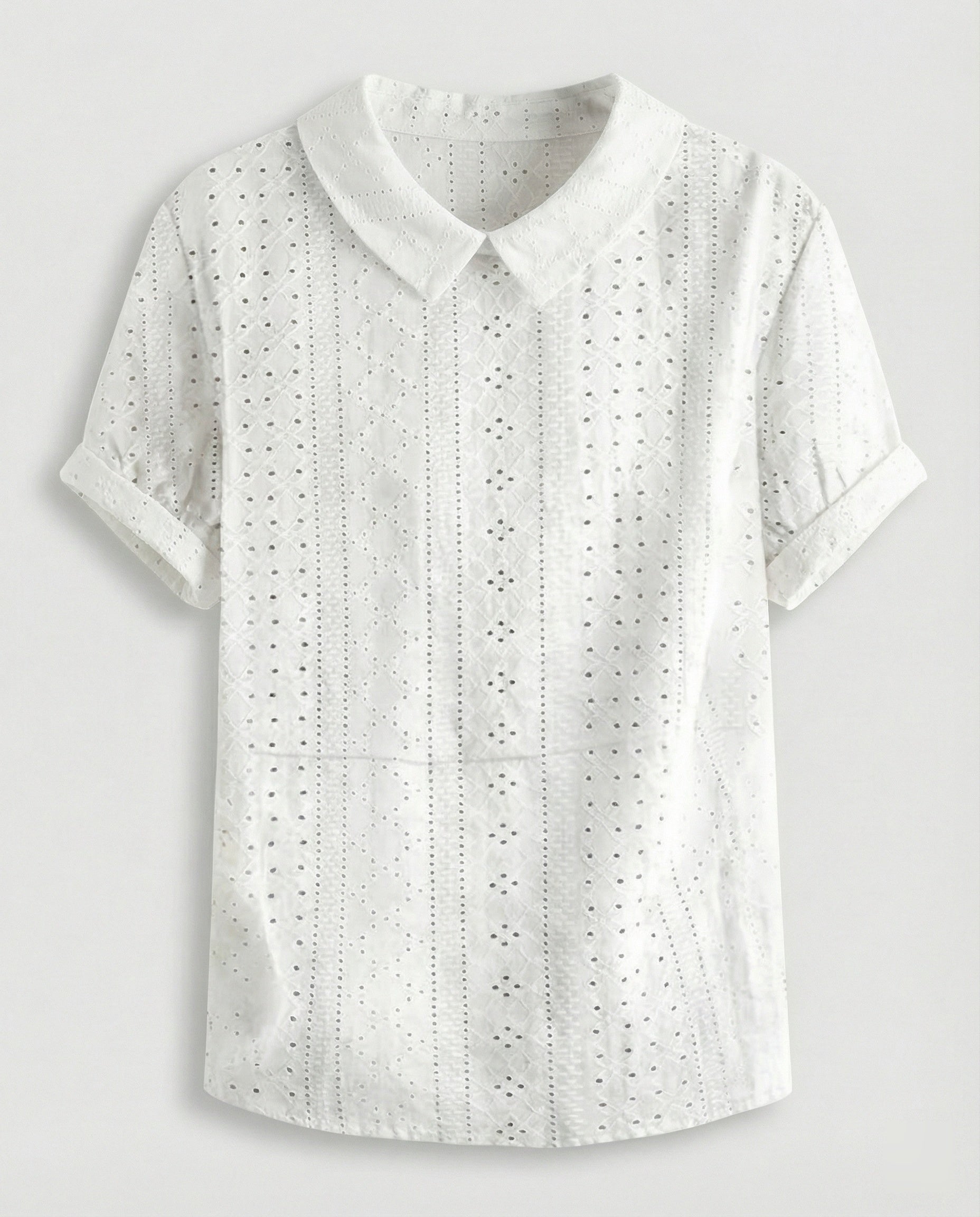 Damen Bluse Leinen Peter Pan Kragen