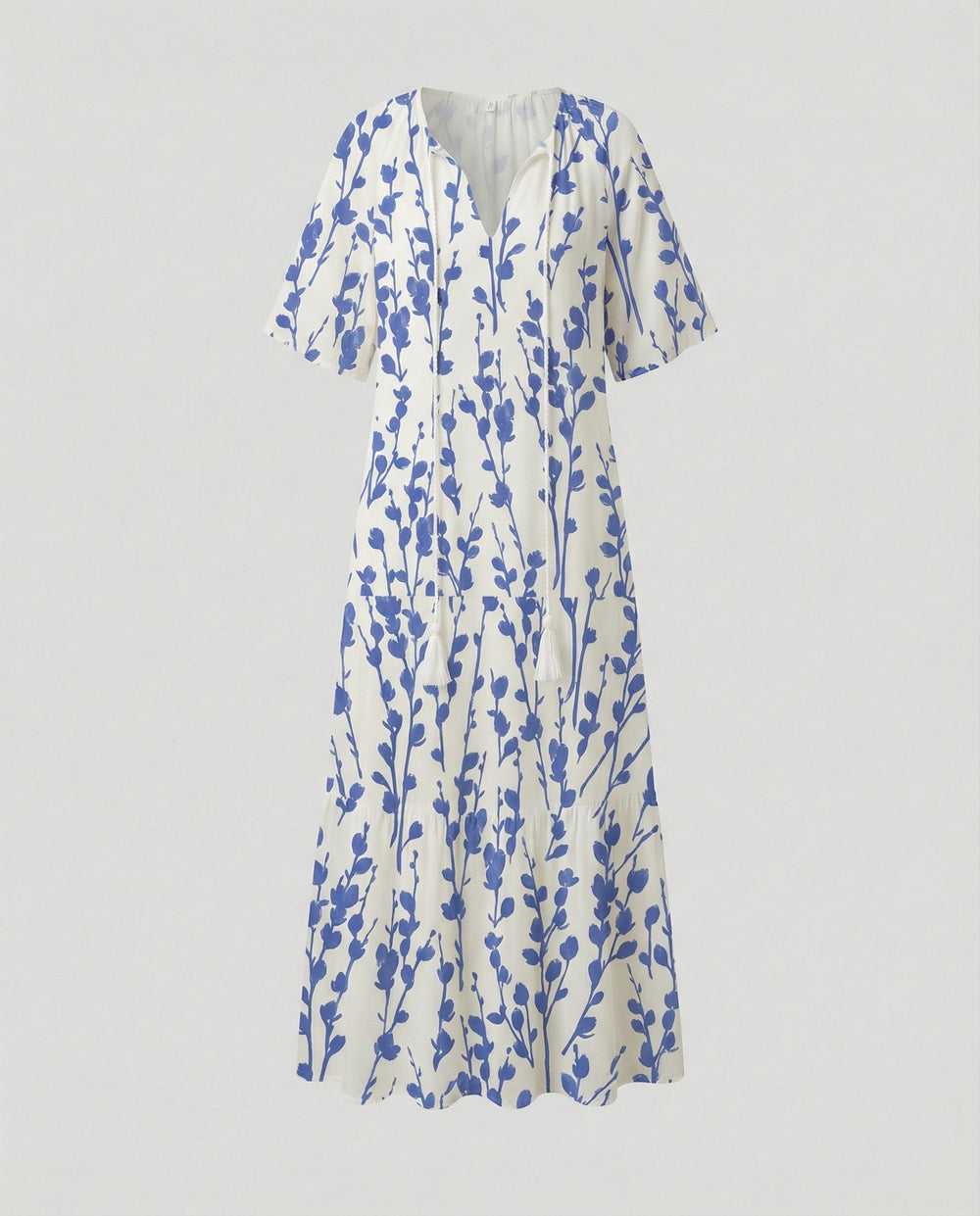 Boho Maxikleid Damen Kordelzug