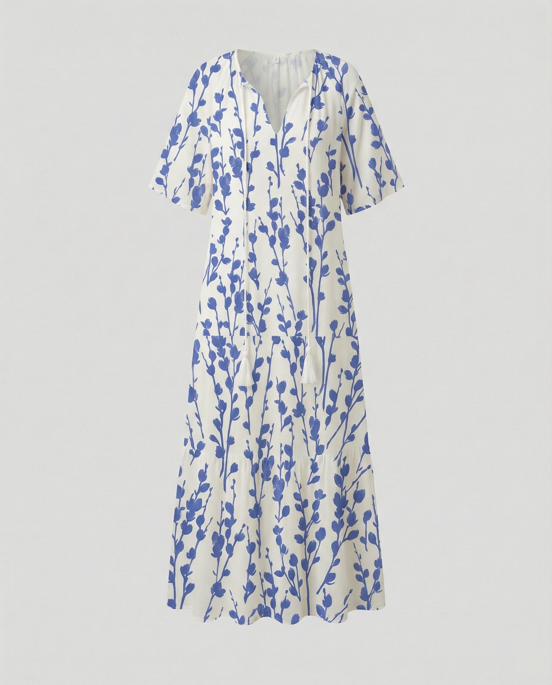 Boho Maxikleid Damen Kordelzug