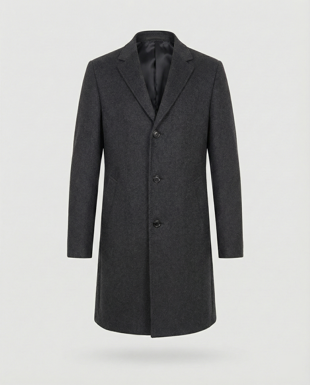 Herren eleganter Wollmantel mit klassischem Revers und praktischen Taschen R&B
