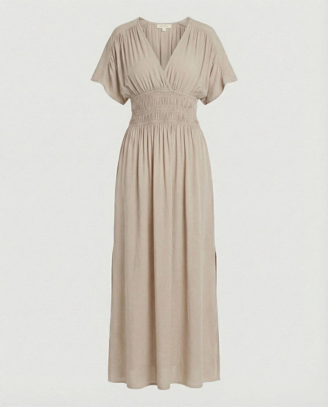 Damen Maxikleid Sommer V-Ausschnitt Schlitz