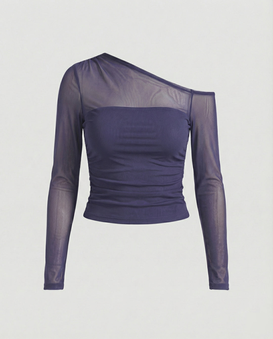 Damen Elegantes asymmetrisches Oberteil mit schulterfreiem Design und Raffung R&B