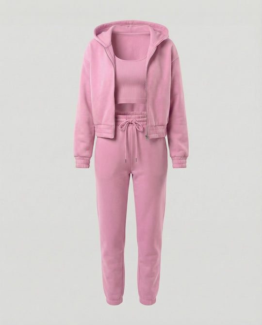 Damen Freizeit Set 3-teilig mit Hoodie und Jogginghose