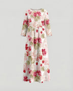 Damen Maxikleid floral mit Taschen