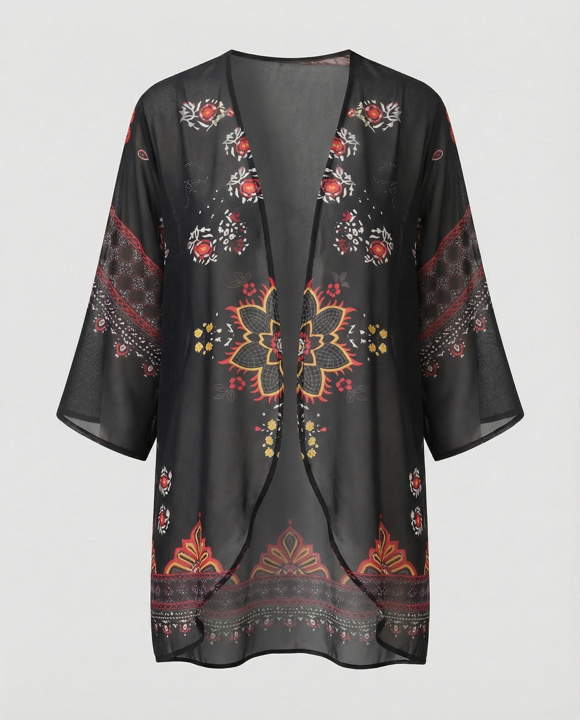 Offener Kimono Damen Floral