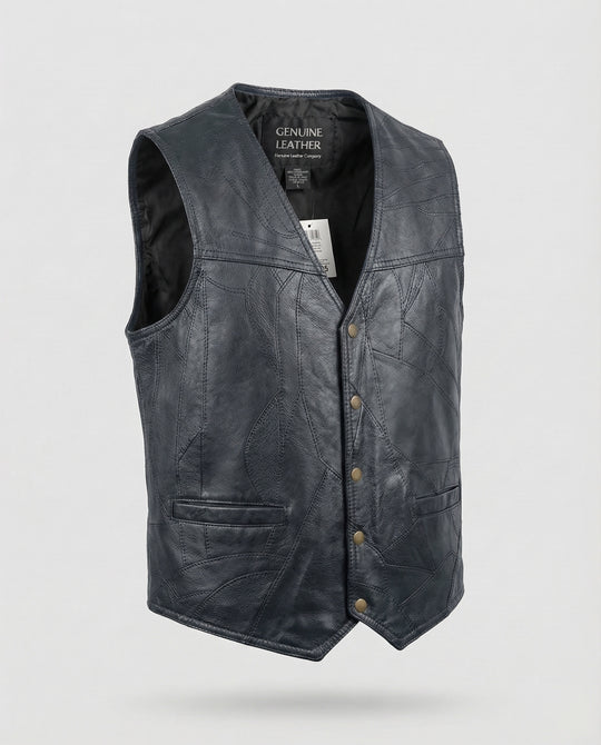 Herren Biker Lederweste