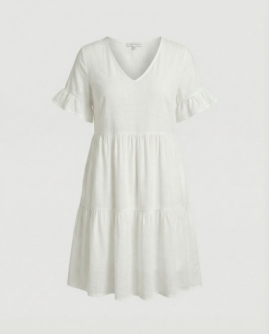 Damen Sommerkleid Midikleid Volant