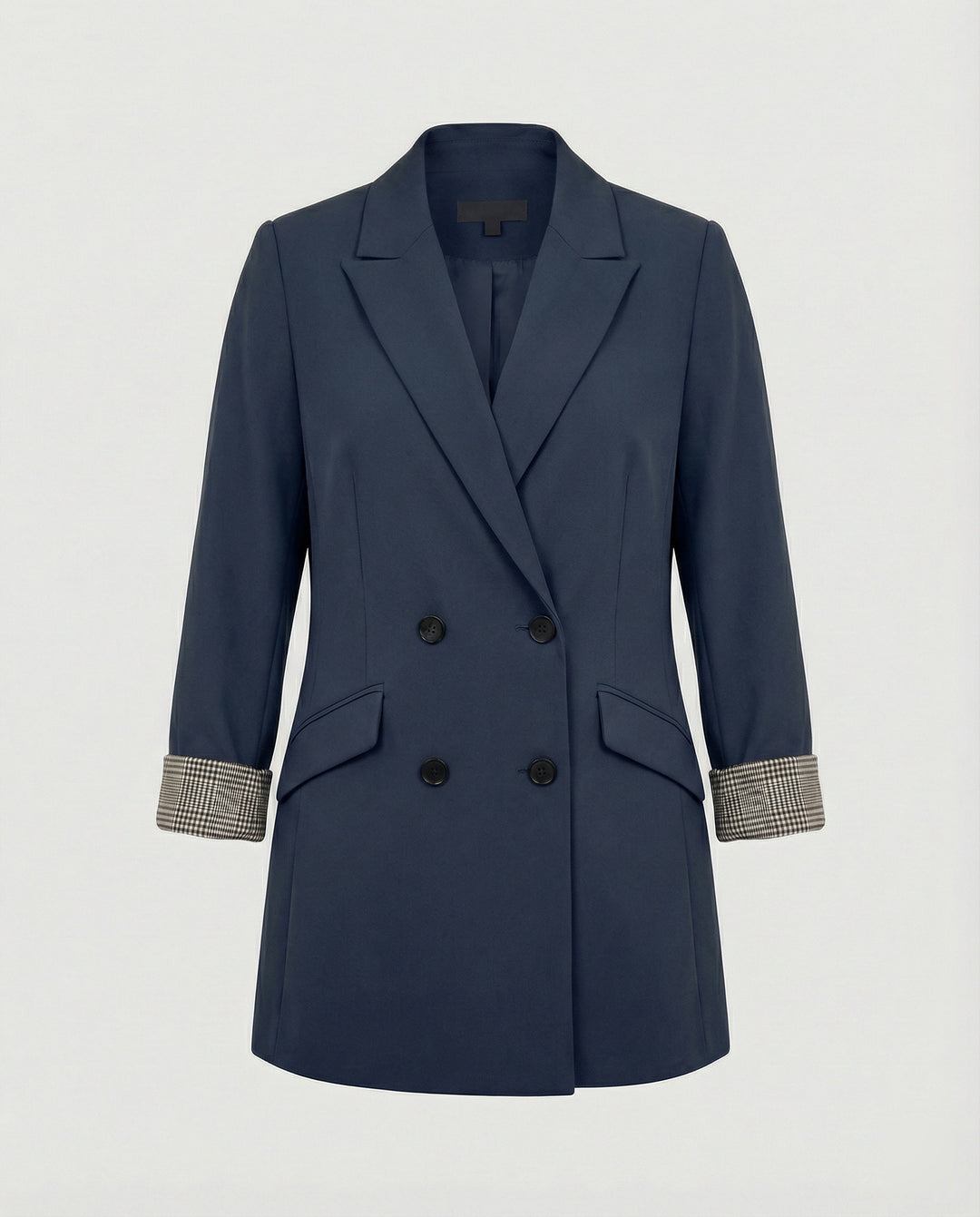Damen Doppelreihiger Blazer mit kontrastierenden Ärmelaufschlägen R&B