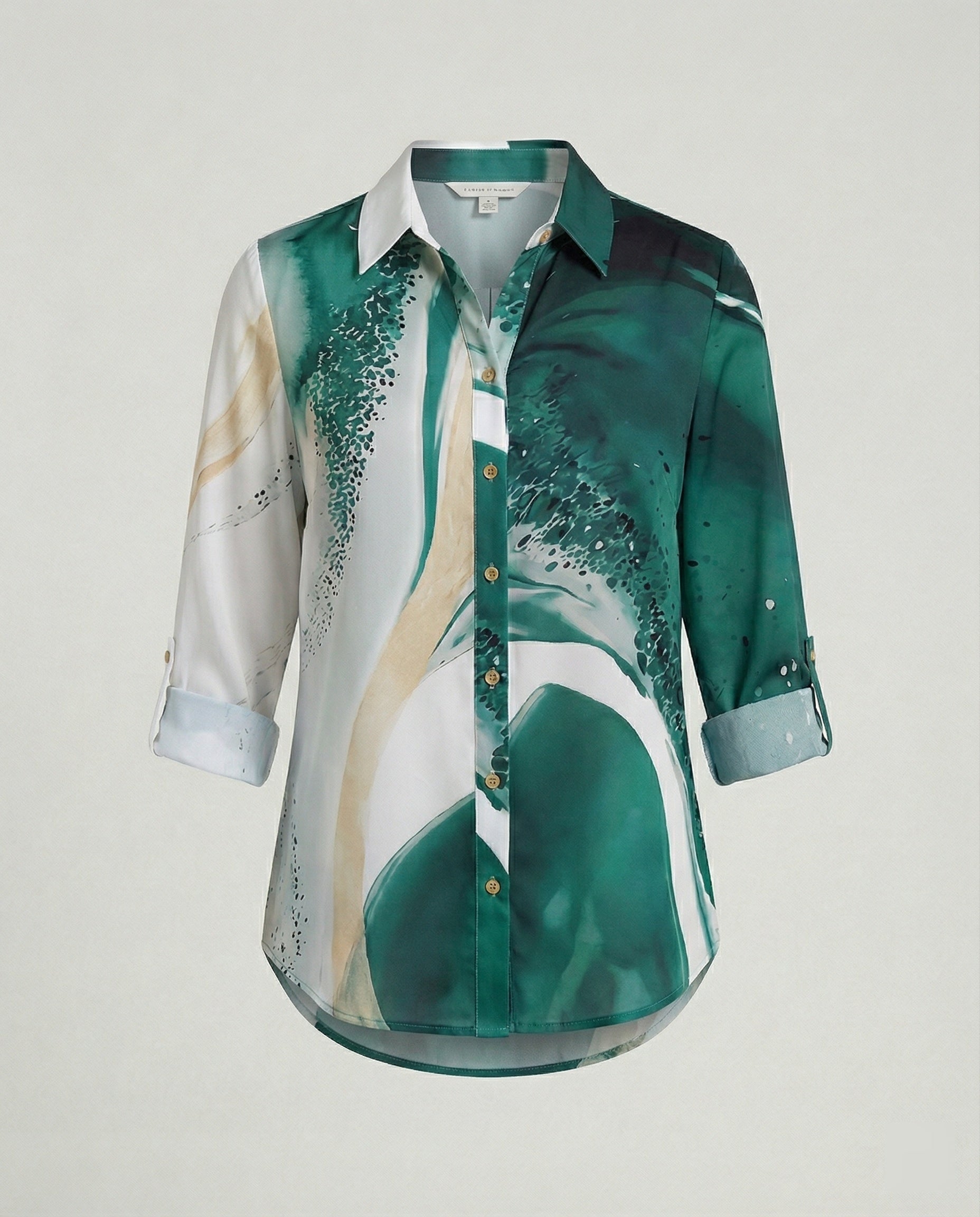 Leinenoptik Bluse Damen Floral