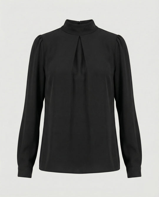 Damen elegante Bluse mit Stehkragen R&B