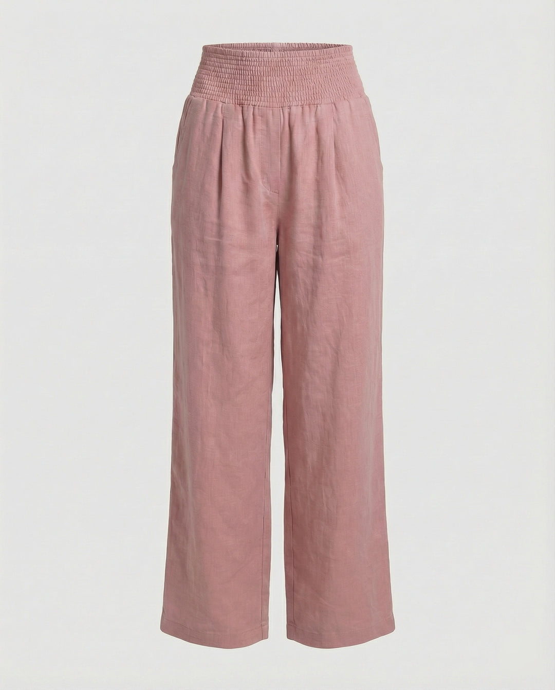 Damen Luftige Leinenhose mit elastischem Bund und Weitschnitt R&B