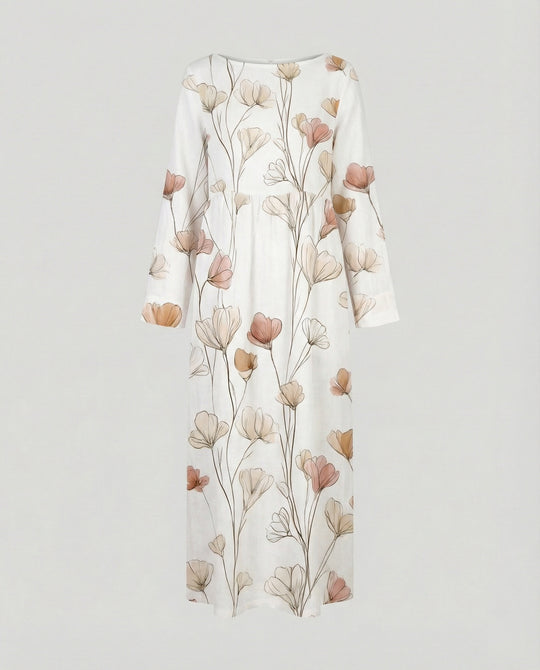 Damen Maxikleid floral mit Taschen
