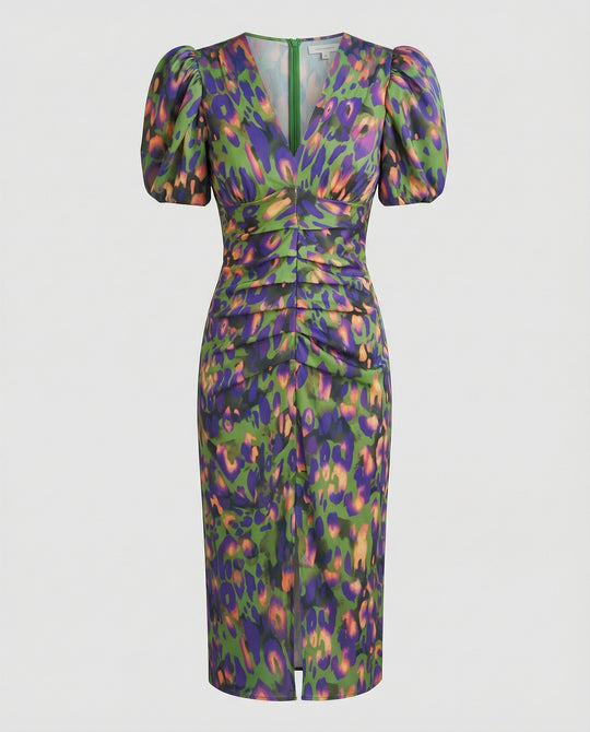 Damen Abendkleid mit voluminösen Puffärmeln R&B