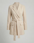 Blazer Minikleid Tailliert Mit Gürtel Damen