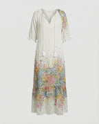 Boho Maxikleid Damen Kordelzug