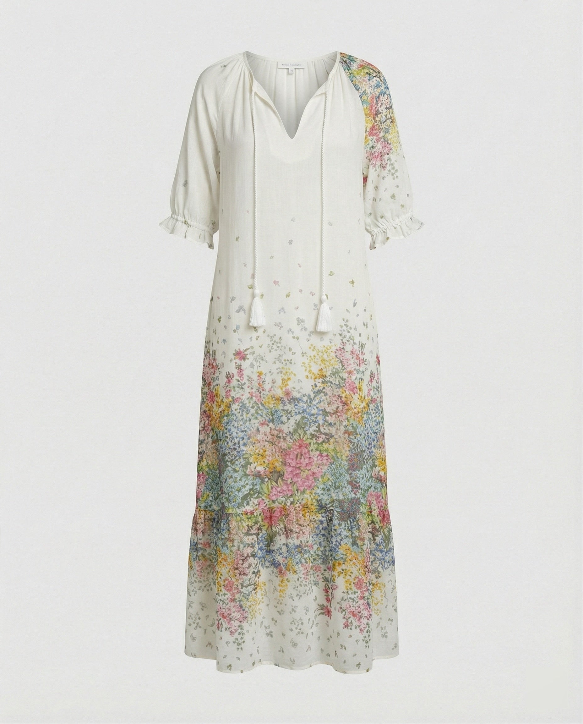 Boho Maxikleid Damen Kordelzug