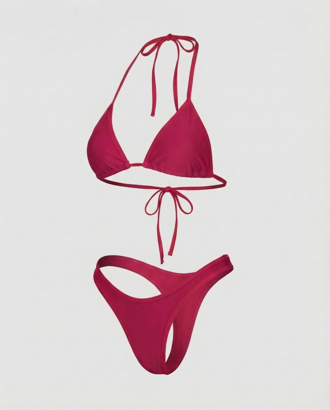 Damen Triangel-Bikini Konturierende Nähte