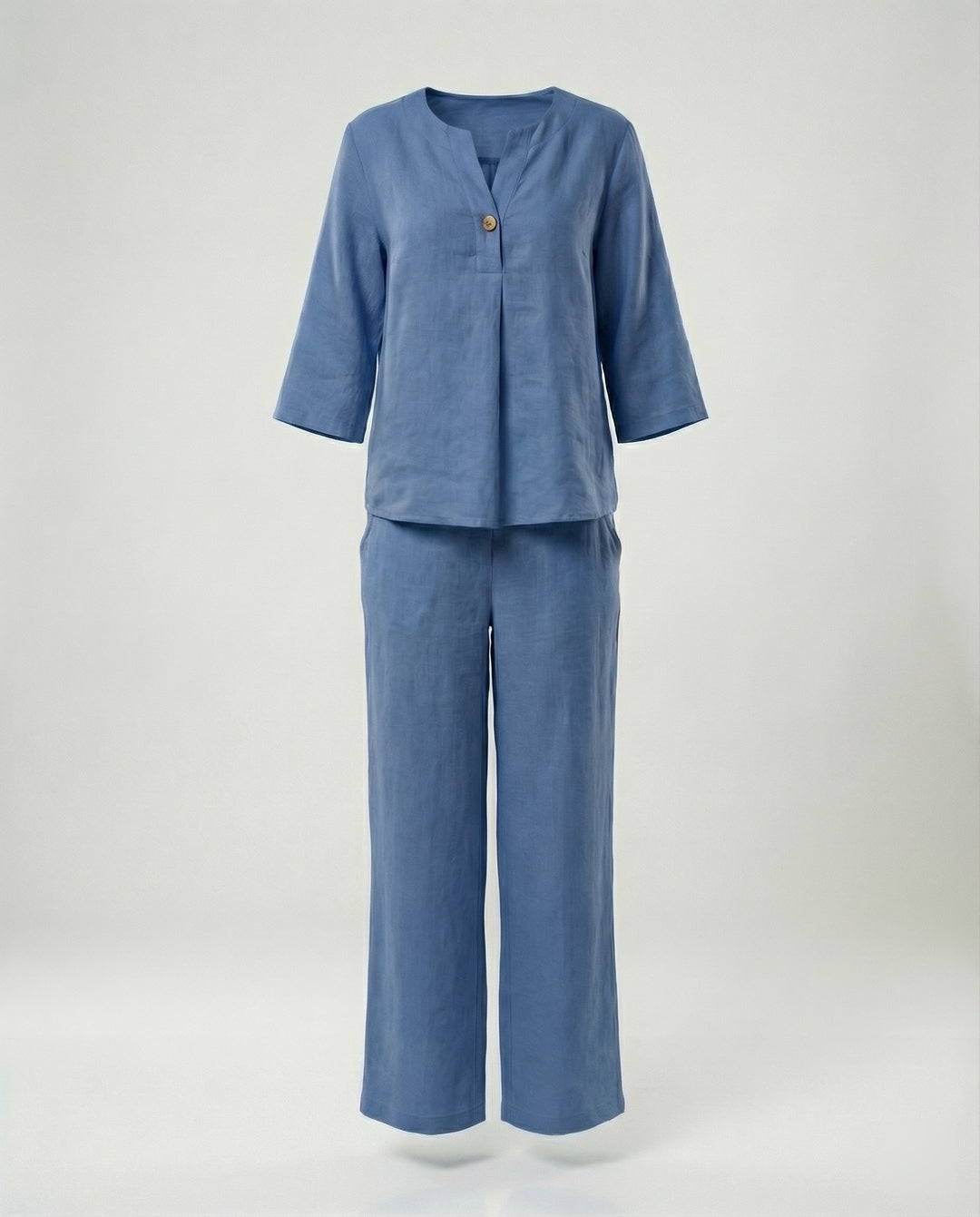 Damen leichte Leinenbluse mit Knopfdetails