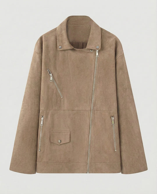 Braune Lederjacke Damen Velours