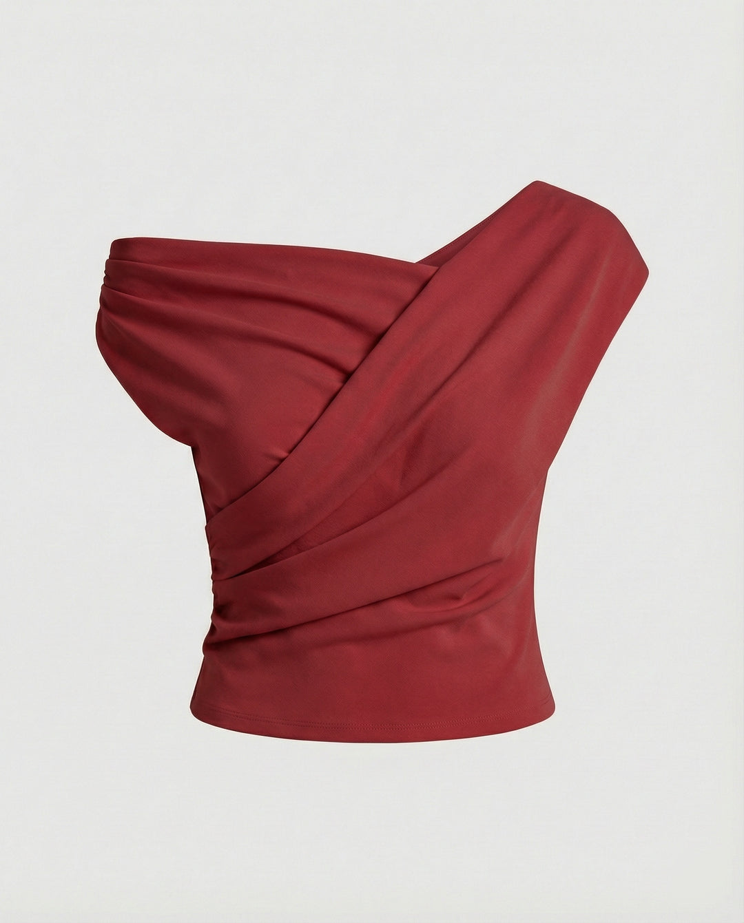 Damen Elegantes Drapiertes Oberteil mit asymmetrischem Schnitt R&B
