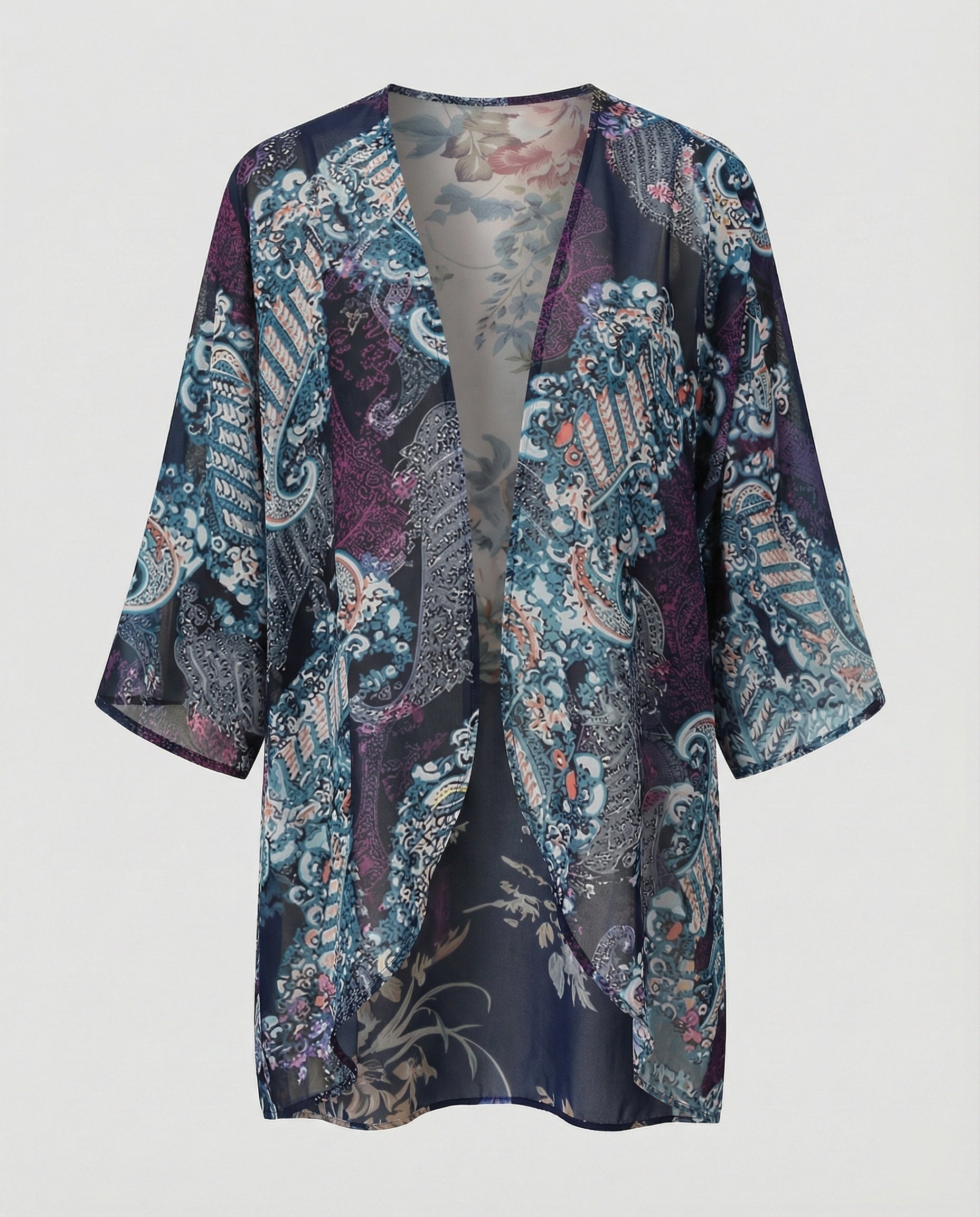 Offener Kimono Damen Floral