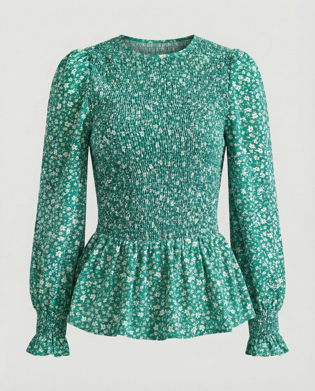 Bluse Damen Peplum Gesmokt