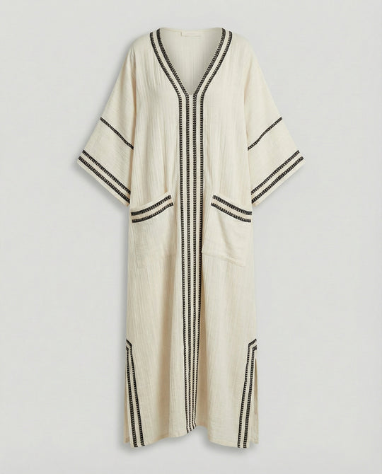 Leinen Kaftan Maxikleid Damen
