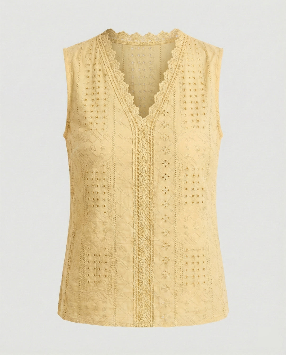 Damen Baumwolltop mit Lochstickerei R&B