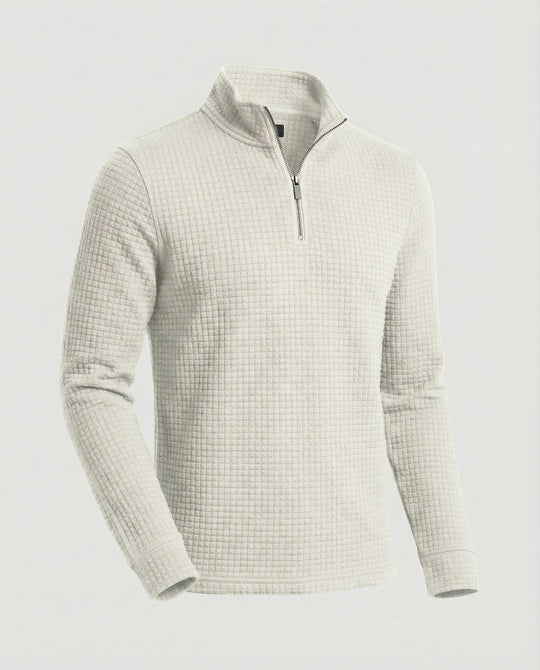 Herren funktionales Langarmshirt mit modernem Stehkragen und Reißverschluss R&B