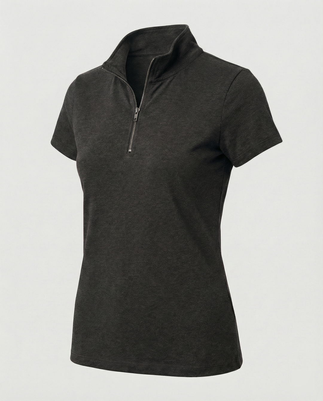 Damen Poloshirt mit kurzem Reißverschluss und figurbetontem Schnitt R&B