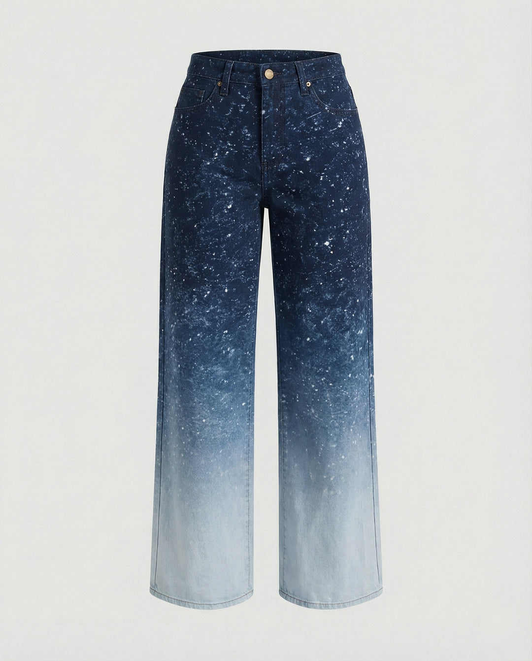 Damen Jeans weit High Waist Print
