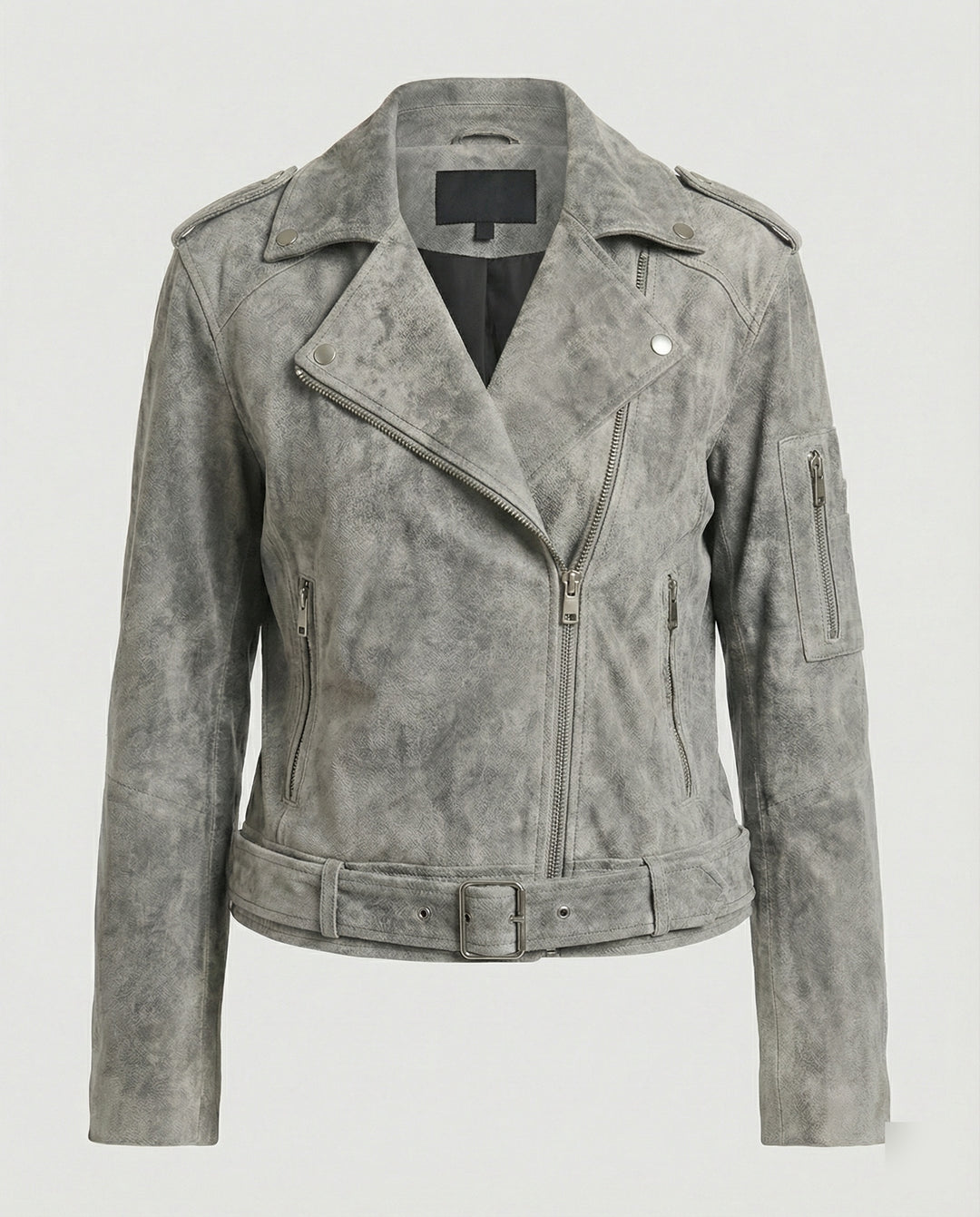Damen Lederjacke Wildlederoptik kurz