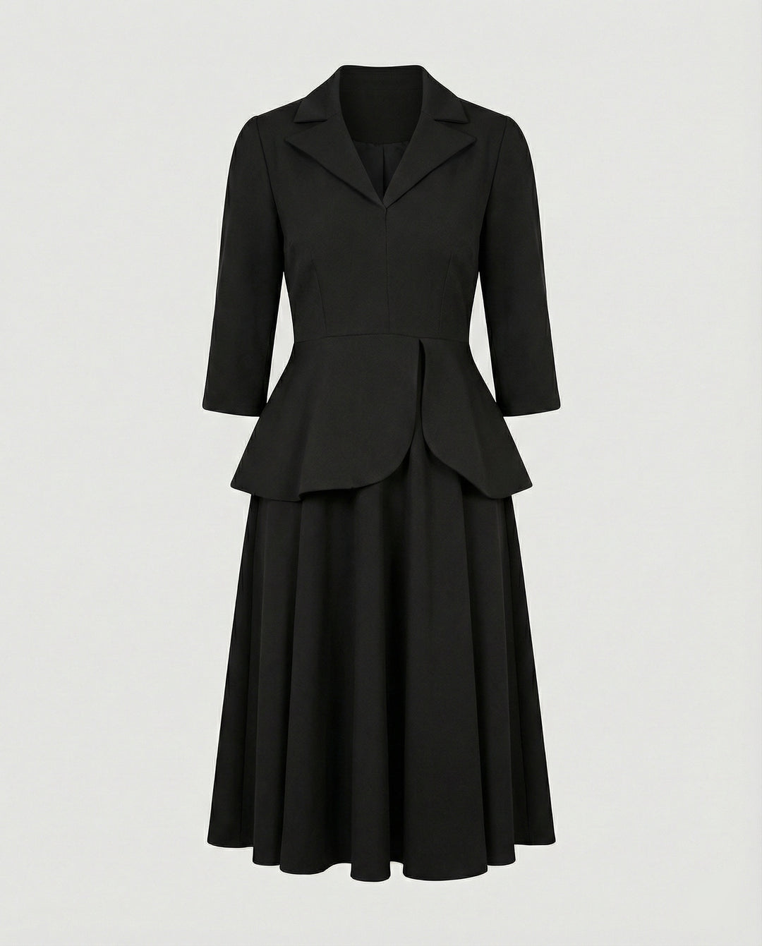 Damen Midikleid elegant mit Schößchen