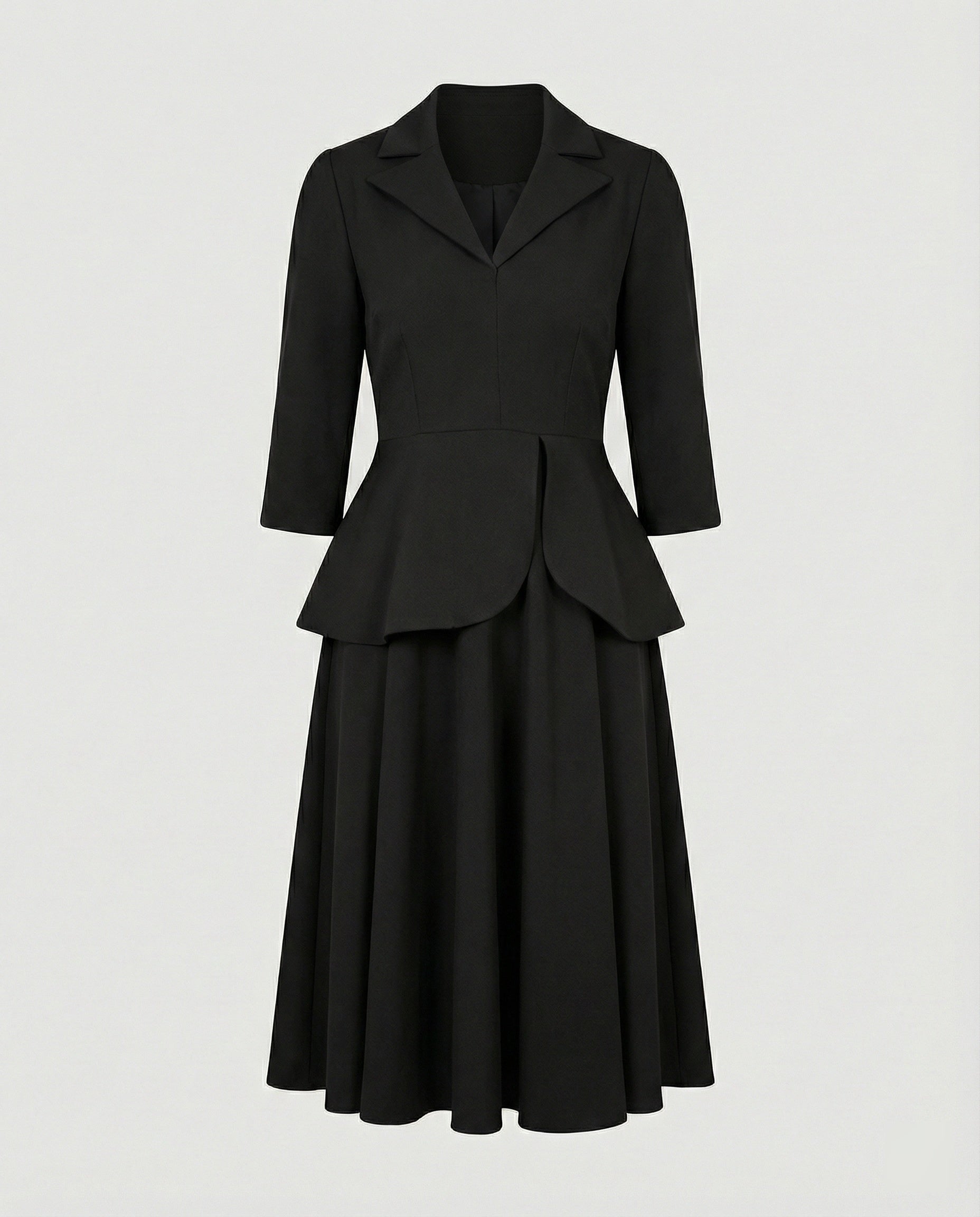 Damen Midikleid elegant mit Schößchen