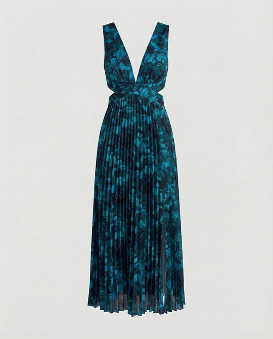 Plissiertes Maxikleid Mit Cut Outs Damen