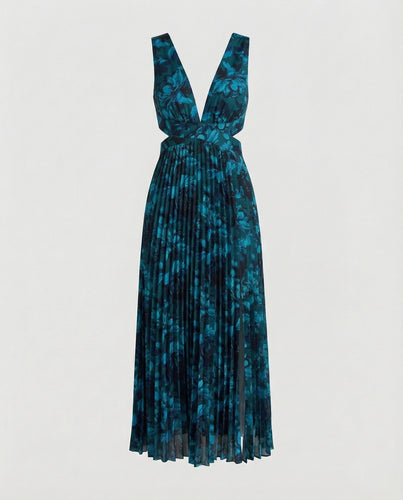 Plissiertes Maxikleid Mit Cut Outs Damen