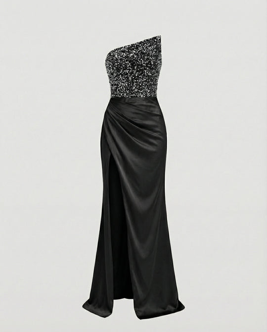 Damen Abendkleid Elegant Schulterfrei