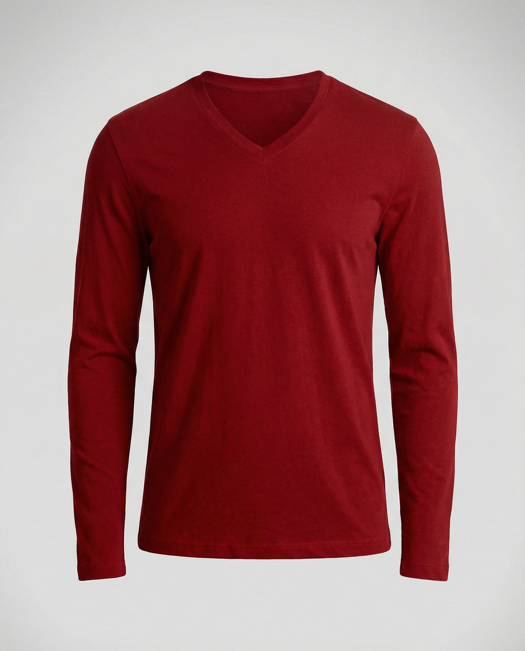 Herren lässiges V-Ausschnitt Langarmshirt R&B