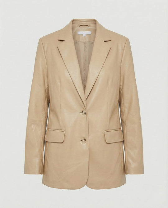Damen Oversized Kunstleder Blazer im Trend-Look