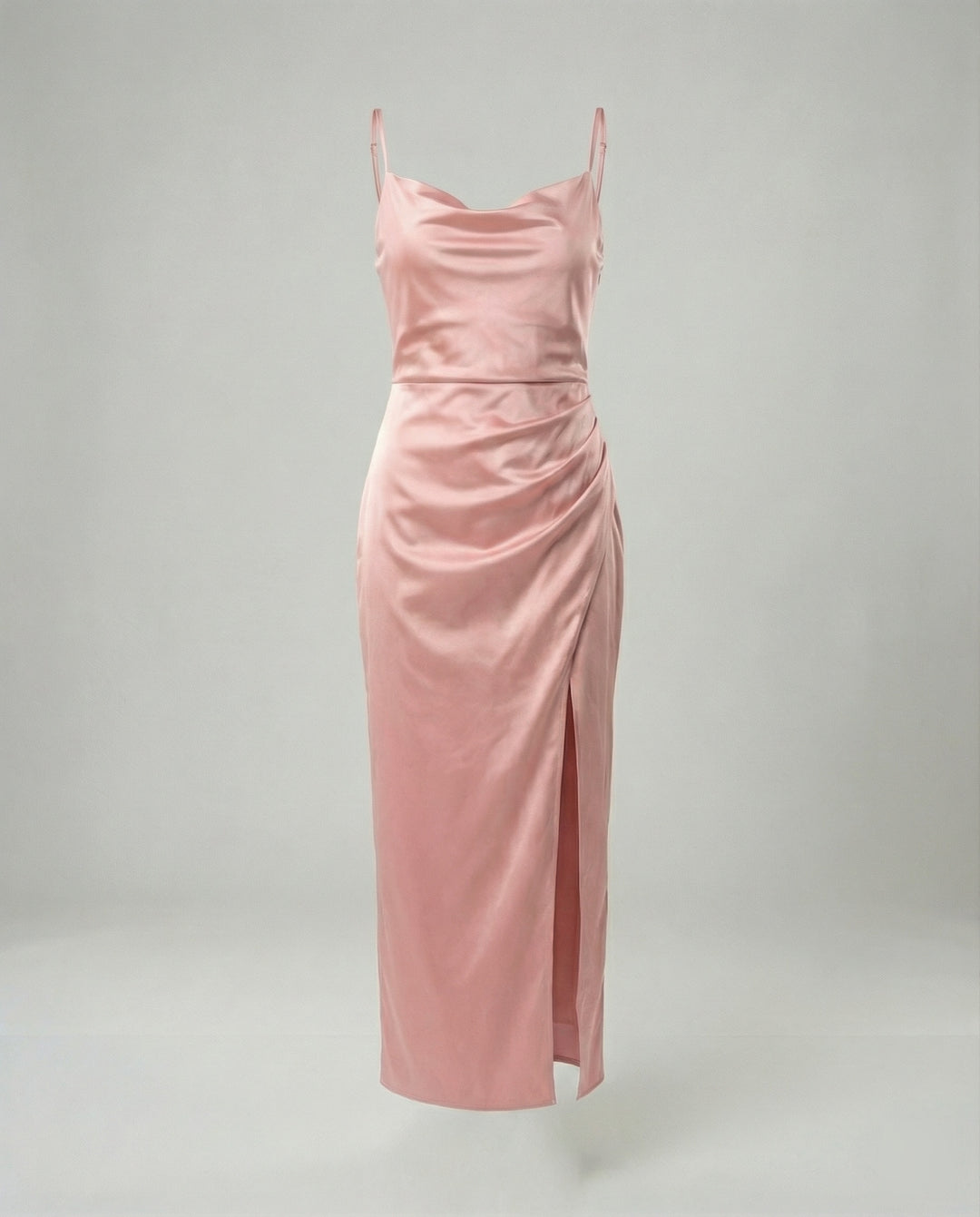 Satin Abendkleid Mit Wasserfallausschnitt Damen