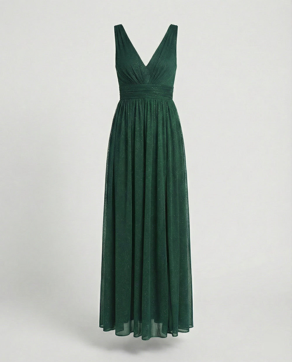 Abendkleid lang fließend mit V-Ausschnitt