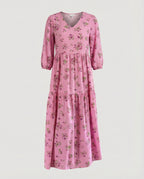 Damen Midikleid Sommer Stufenrock