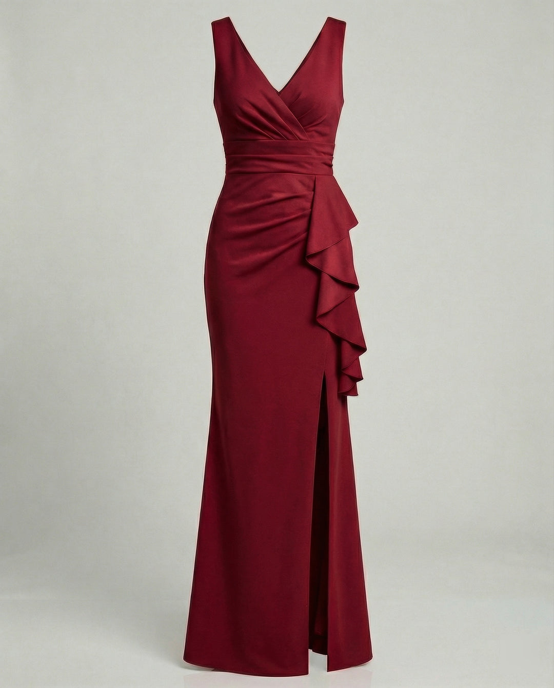Figurbetontes Abendkleid mit V-Ausschnitt
