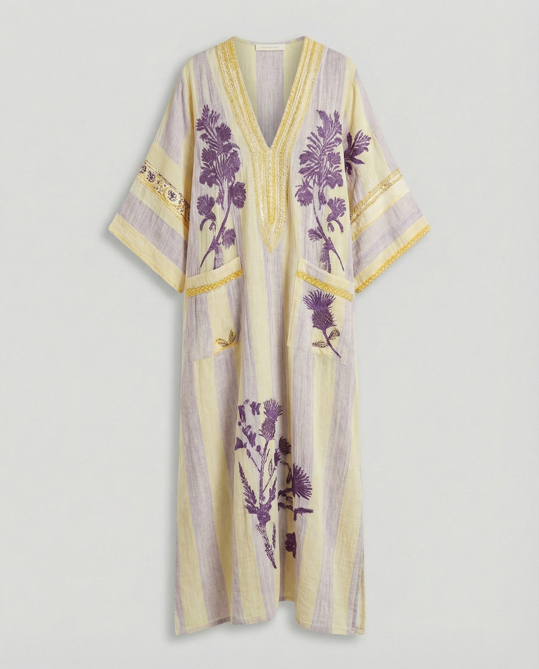 Leinen Kaftan Maxikleid Damen