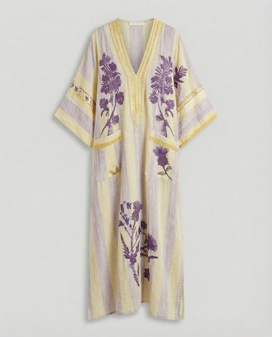 Leinen Kaftan Maxikleid Damen
